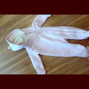 Carter’s pink quilted hooded bunting